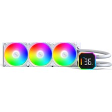 Montech Hyperflow Dijital 360 Cpu Sıvı Soğutucu, 3100 Rpm Pompalı 360 mm Aıo, 3×120 mm E28 Argb Fanlar, Gerçek Zamanlı Dijital Ekran, Intel ve Amd Desteği (Siyah)