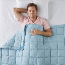 Othello Kullanımı Kolay Tek Kişilik Yorgan 155X215 cm Mavi - Dormio Bloom Serisi