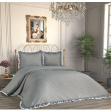 D'niss Home Kapitoneli Fırfırlı 3 Parça Çift Kişilik Yatak Örtüsü