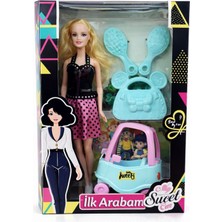 Nasyonel Toys Oyuncak Bebek Ilk Arabam Seti – Aksesuarlı Bebek ve Oyuncak Araba – Kız Çocuk Oyuncağı