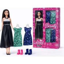 Nasyonel Toys Atinil Beauty Aksesuarlı Oyuncak Bebek Seti – Elbiseli Bebek + Yedek Kıyafetler