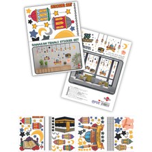 İstisna Ramazan Ayı Temalı Cam Duvar Süsleri Hoş Geldin Ramazan Sticker Seti Temalı Fener Sarkıt Dekorasyon