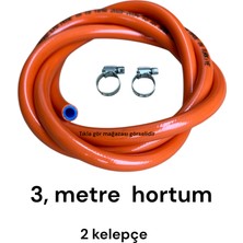 Orgaz Tüp Gaz Hortumu 3 Metre 2 Kelepçe Tse Lpg Hortum Aygaz Ocaklar Sanayi Tip Ocaklara Uygun 10MM