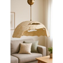 HMY Design Cavernis Handmade Karbon Beton Avize – Modern Tasarım Tekli Sarkıt, E27 Duy, 45×65 Cm, Ayarlanabilir Yükseklik, Salon & Oturma Odası Aydınlatması