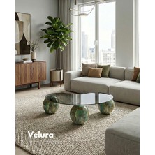 Modern Orta Sehpa & Top Sehpa Cam Sehpa & Küre Orta Sehpa - Jungle - Fasulye - Füme Cam