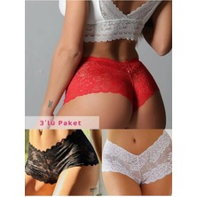 Gecko Collection Kadın Dantelli Boxer Külot 3 Adet