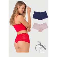 Gecko Collection Kadın Dantelli Boxer Külot 3 Adet