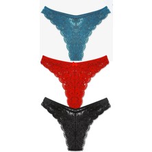 Gecko Collection Kadın Brazilian Dantelli Külot3 Adet