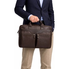 Derise Club Kahverengi Unisex Çok Cepli 15,6 İnç Omuz Askılı Evrak Ve Laptop Çantası