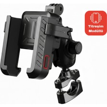 Motosiklet Gidon Bağlantılı Titreşim Önleyici Telefon Tutucu Darbe Emici Sistem