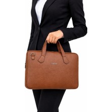 Derise Club Kadın Taba Renk Evrak Çantası 13,6 Inç Laptop Çantası