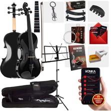 Midex HGA44BK-NTYS Full Siyah Set Keman 4/4 (Nota Sehpası Yastık Softcase Arşe)