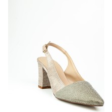 Miss Park Moda 172 Altın Taşlı Topuklu Abiye Kadın Ayakkabı