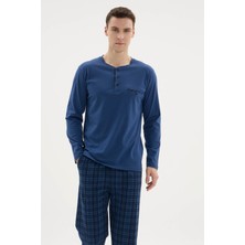 Kly %100 Pamuk Yeni Sezon Midi Yaka Modern Tasarım Pijama Takım