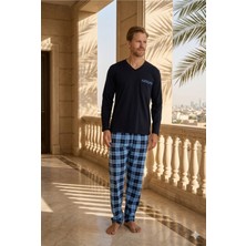 Kly %100 Pamuk Erkek O.yaka Pijama Takımı Şık Tasarım