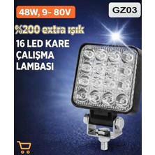 16 LED Kare Çalışma Lambası _ GZ03