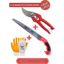 Normadia Yüksek Kaliteli Meyve Dal Ağaç Budama Seti, Eldivenli 3'lü Bakım Paket