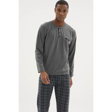 Kly %100 Pamuk Yeni Sezon Midi Yaka Modern Tasarım Pijama Takım