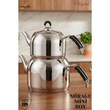 Elegant Mirage Mini Boy Silikonlu Çelik Kulplu Çaydanlık Takımı