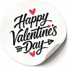 Koliciabla Sevgililer Günü Happy Valentines Day Baskılı Sticker (4x4cm) - 54 Adet  14 Şubat Etiketi