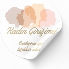 Koliciabla Kadın Girişimci Baskılı Sticker - Pastel Tonlar & Kadın Dayanışması Temalı (4x4 Cm) - 48 Adet