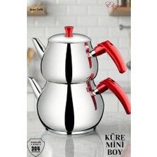 Elegant Küre Mini Boy Bakalit Kulplu Çaydanlık Takımı-Elma Şekeri