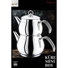 Elegant Küre Mini Boy Çelik Kulplu Çaydanlık Takımı