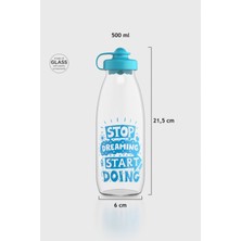 Renga Ufo Stop Dreaming Desen 500 ml Cam Şişe 182031 Turkuaz