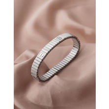 Zuum Premium Seri 14K Yeni Sezon Lastikli Gümüş Renk Çelik Bileklik