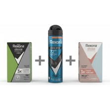 Rexona Clinical Stick 45 ml Woman Shower Clean+Rexona Man Active Fresh Clinical Stick 45 ml + Rexona Deodorant 150 ml Erkek Detoks Kömür