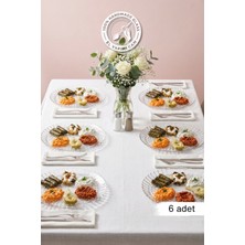 Glamis Selen Concept Güneş Model Büyük Boy El Yapımı Cam Tatlı ve Sunum Tabağı 6'lı Set