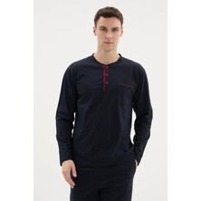 Purificado %100 Pamuk Yeni Sezon Erkek Düğme Yakalı Pijama Takımı