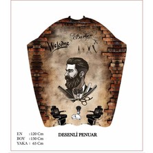 PolenPlus Lüx Berber Kuaför Saç Kesim Önlüğü Dijital Baskılı Penuar 07