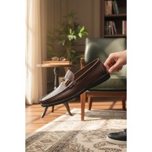 Enoch Hakiki Deri Köprü Tokalı ve Mokan Dikişli Erkek Comfort Loafer