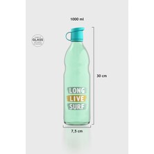 Renga Zen Long Live Surf 1000 ml Cam Şişe 182050 Yeşil-Turkuaz