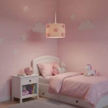 Makrome Pembe Papatyalı Çocuk Avize