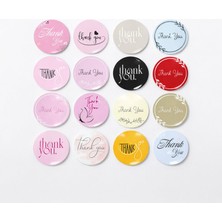 Koliciabla Karışık Thank You Sticker Seti (5x5cm - 16 Farklı Model) - 80 Adet  Her Pakete Ayrı Tarz!
