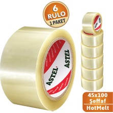 BantPazar 45X100 Astel 6 Adet Koli Bandı Şeffaf | Hotmelt Güçlü Yapışkanlı Ambalaj Paketleme Bandı