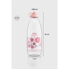 Renga Ufo Yazı Desenli 1000 ml Cam Şişe 182052 Pudra