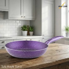 Arzu Çelik 24 Cm Granit Tek Saplı Tava - Violet