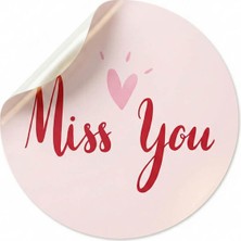 Koliciabla Miss You Baskılı Sticker Etiket (4x4cm) - 54 Adet  Mesafeleri Kısaltan Dokunuş
