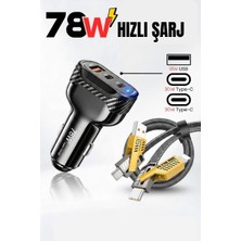 Oto Mutluluk 78W Araç Şarj Aleti + 4in1 65W Hızlı Şarj Kablosu Set