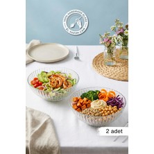 Glamis Selen Concept Çuha Model El Yapımı Cam Salata ve Sunum Kasesi 2'li Set