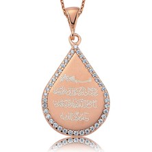 Fm Gümüş Taşlı Nazar Duası Bayan Kolye