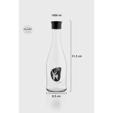 Renga Gala Blossom Desenli 1000 ml Cam Karaf 212011 Siyah