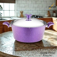 Arzu Çelik 28 Cm Granit Derin Tencere Çelik Kapak - Violet