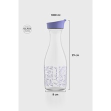 Renga Odesa Çiçek Desenli 1000 ml Cam Karaf 212010 Mor