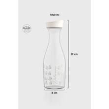 Renga Odesa Çiçek Desenli 1000 ml Cam Karaf 212010 Bej