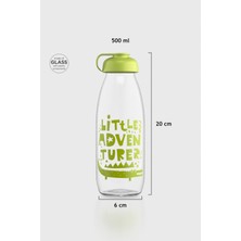 Renga Milky Desenli 500 ml Cam Şişe 182057 Yeşil