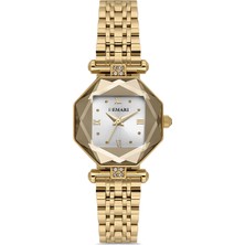 Demari Kadın Kol Saati Quartz Mekanizma – Gold Renk Sekizgen Kasa Beyaz Kadran Romen Rakamlı DM-00110L-B1